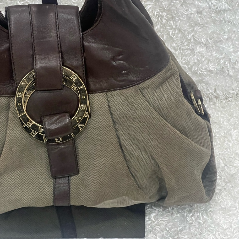 Bvlgari Canvas and Leather Chandra Hobo Bag - Picture 2 of 16